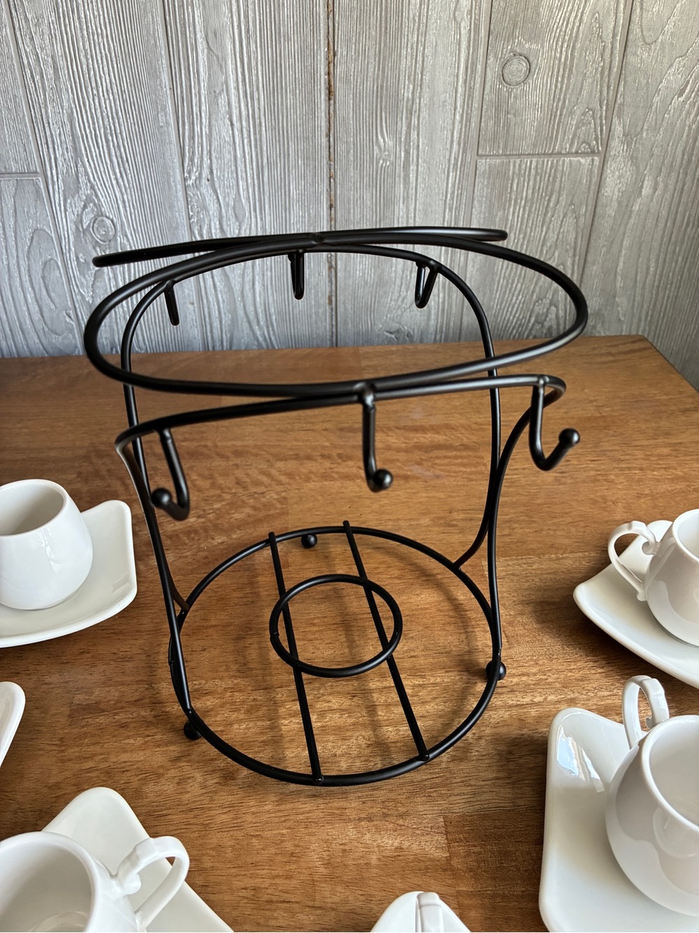 Espresso Cups with Saucers Set, Coffee Cups Metal Stand - Picture 7 of 9